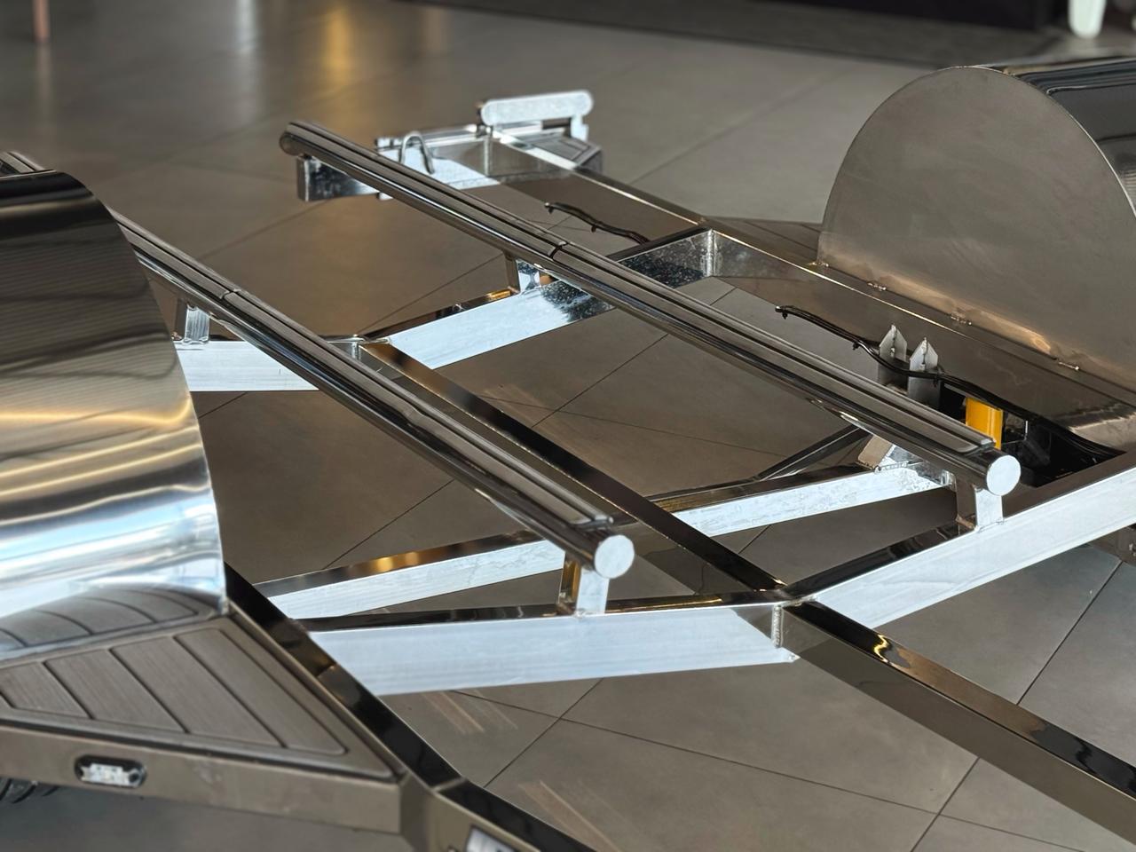 Trilhos e travessas soldadas em aço inox